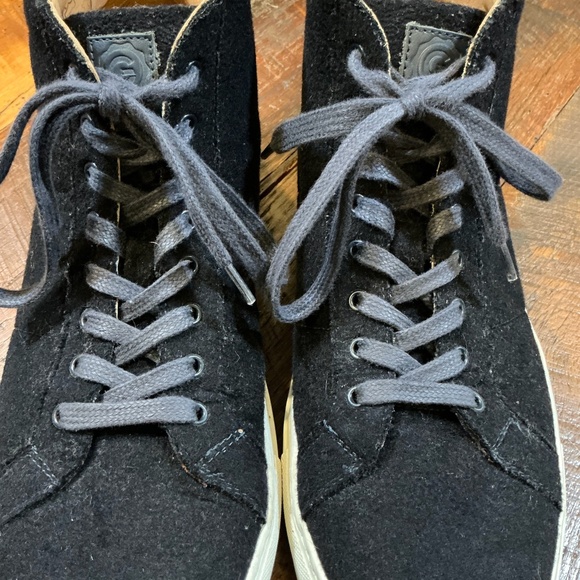 Greats Royale High Cadet Navy Wool Sneakers Men’s Size 12 | Premium Italian-Made - Picture 4 of 15